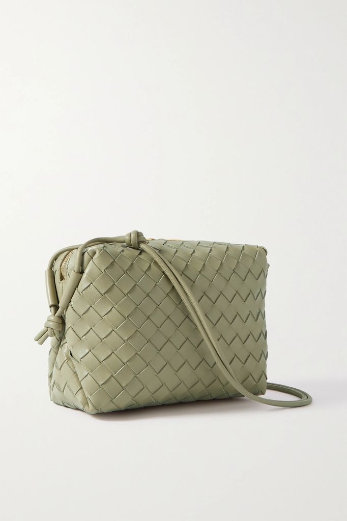Loop Mini Intrecciato Leather Shoulder Bag - Light green