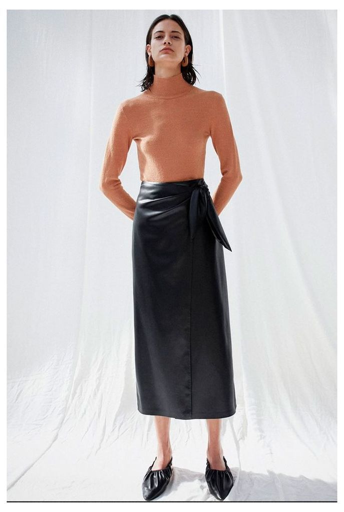 Nanushka Amas Vegan Leather Skirt - S Black