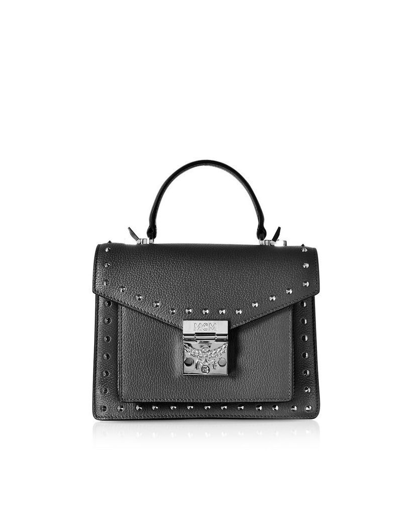 MCM Designer Handbags, Small Patricia Studded Park Avenue Satchel Bag