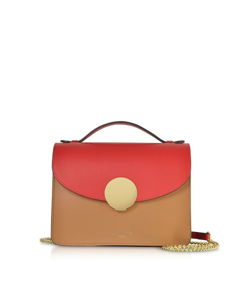 Designer Handbags, New Ondina Color Block Flap Top Leather Satchel Bag