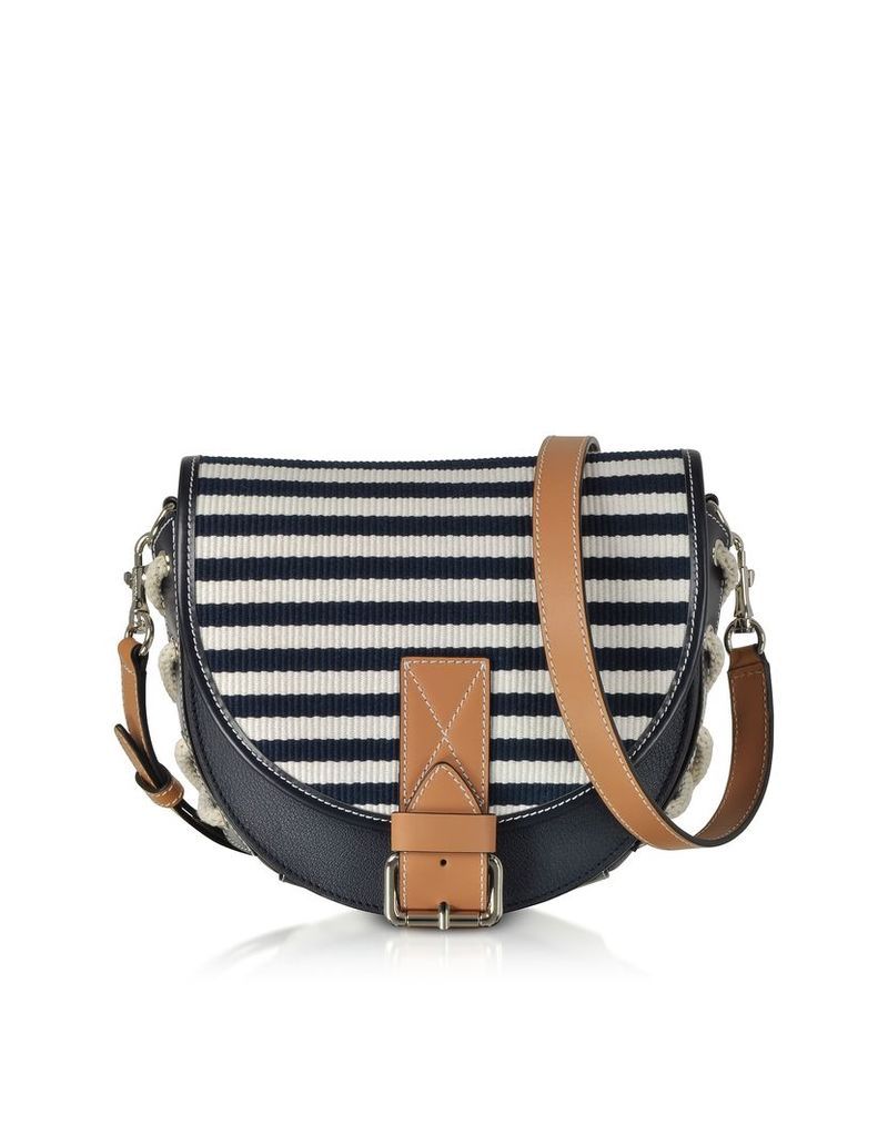 JW Anderson Designer Handbags, Small Bike Striped Canvas Shoulder Bag