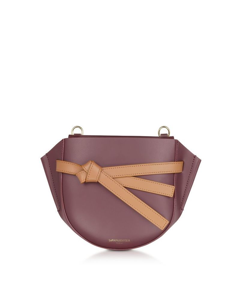 Le Parmentier Designer Handbags, Peyote Smooth Leather Shoulder bag w/Bow