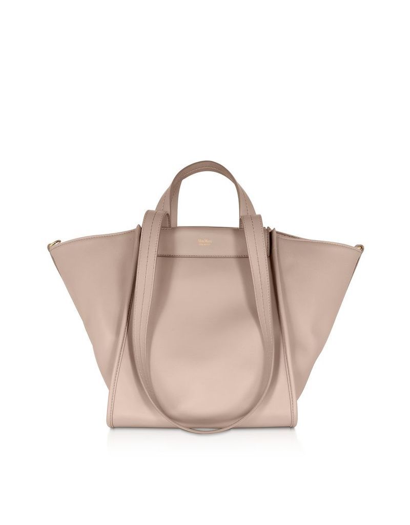 Max Mara Designer Handbags, Pure Leather and Cashmere Reversible Large Tote