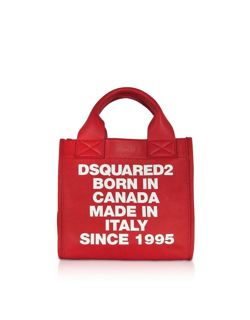 DSquared2 Designer Handbags, Signature Leather Small Tote Bag