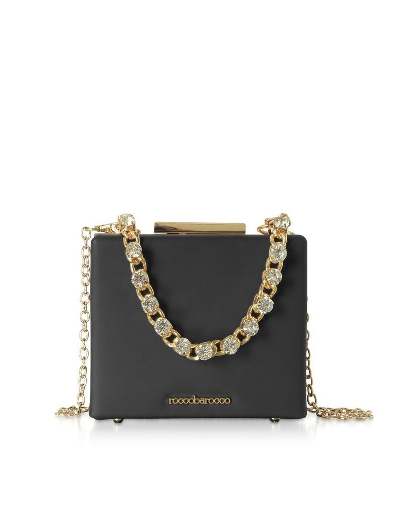 Designer Handbags, Churro Black Matte Eco-Leather Shoulder Bag