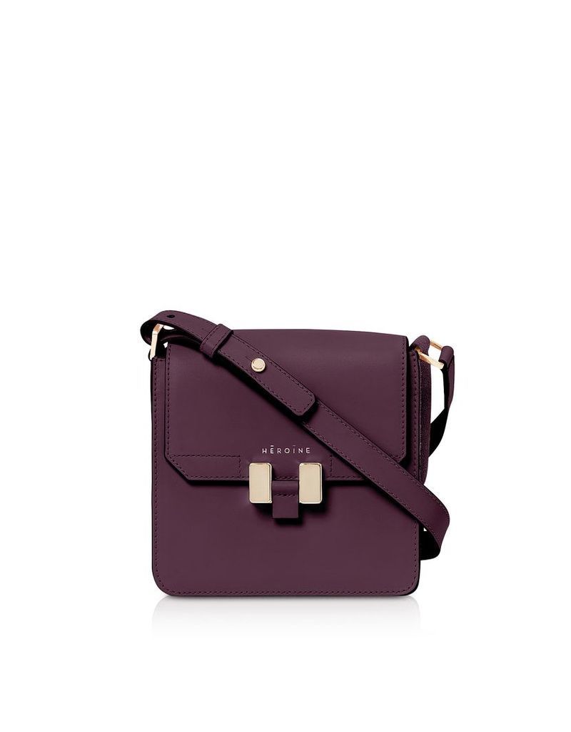 Maison Heroine Designer Handbags, Berry Leather Tilda Phone Mini Bag