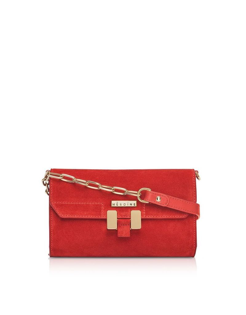 Maison Heroine Designer Handbags, Brick Suede Carrie Belt Bag