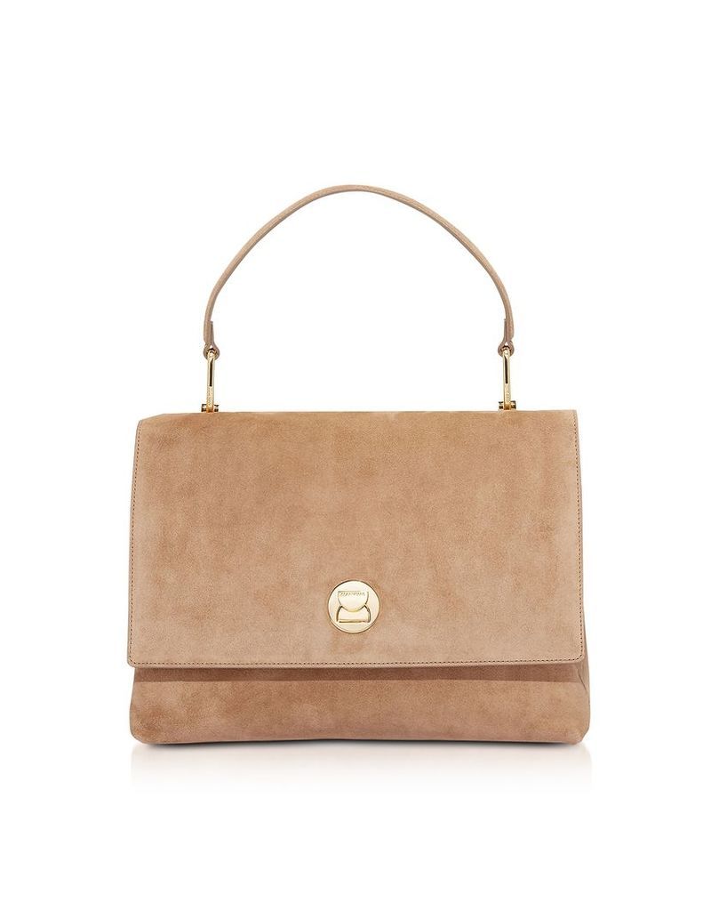 Coccinelle Designer Handbags, Maxi Liya Suede Shoulder Bag