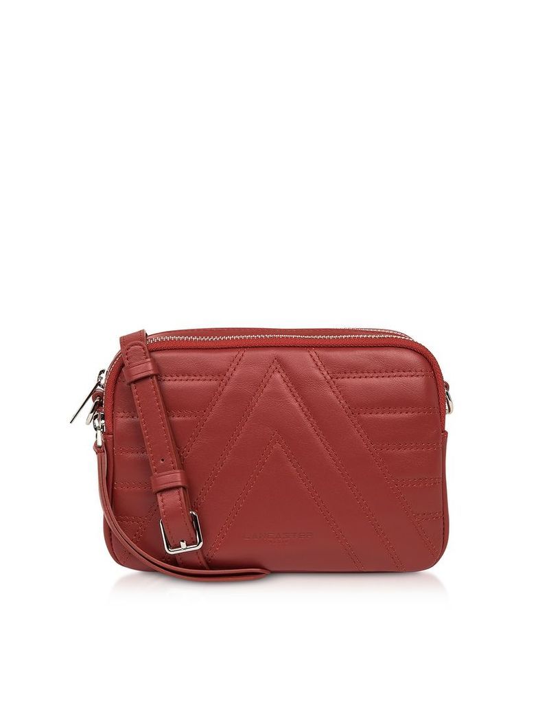 Designer Handbags, Red Parisienne Quilted Leather Crossbody Bag