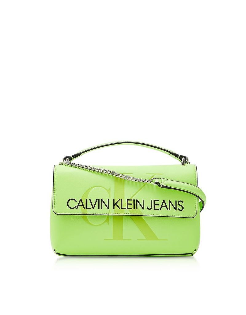 Calvin Klein Collection Designer Handbags, Sculpted Monogram Crossbody Bag w/ Signature Flap