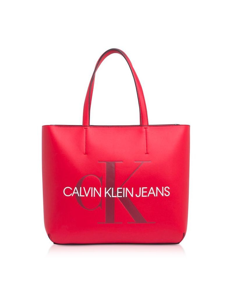 Calvin Klein Collection Designer Handbags, Sculpted Monogram Tote Bag w/ Signature