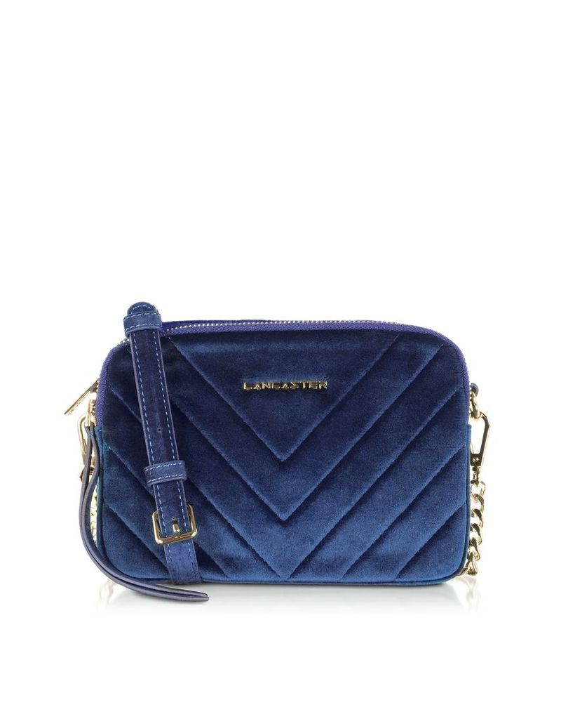 Lancaster Paris Designer Handbags, Quilted Velvet Couture Camera Bag