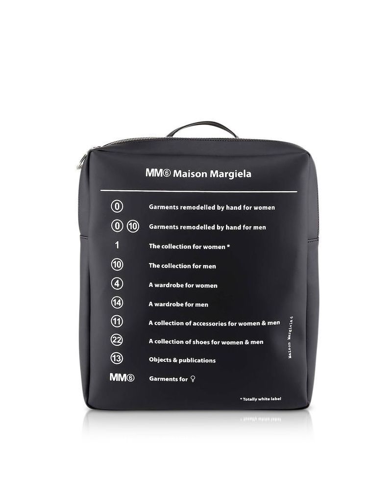 MM6 Maison Martin Margiela Designer Handbags, Black Square Signature Backpack