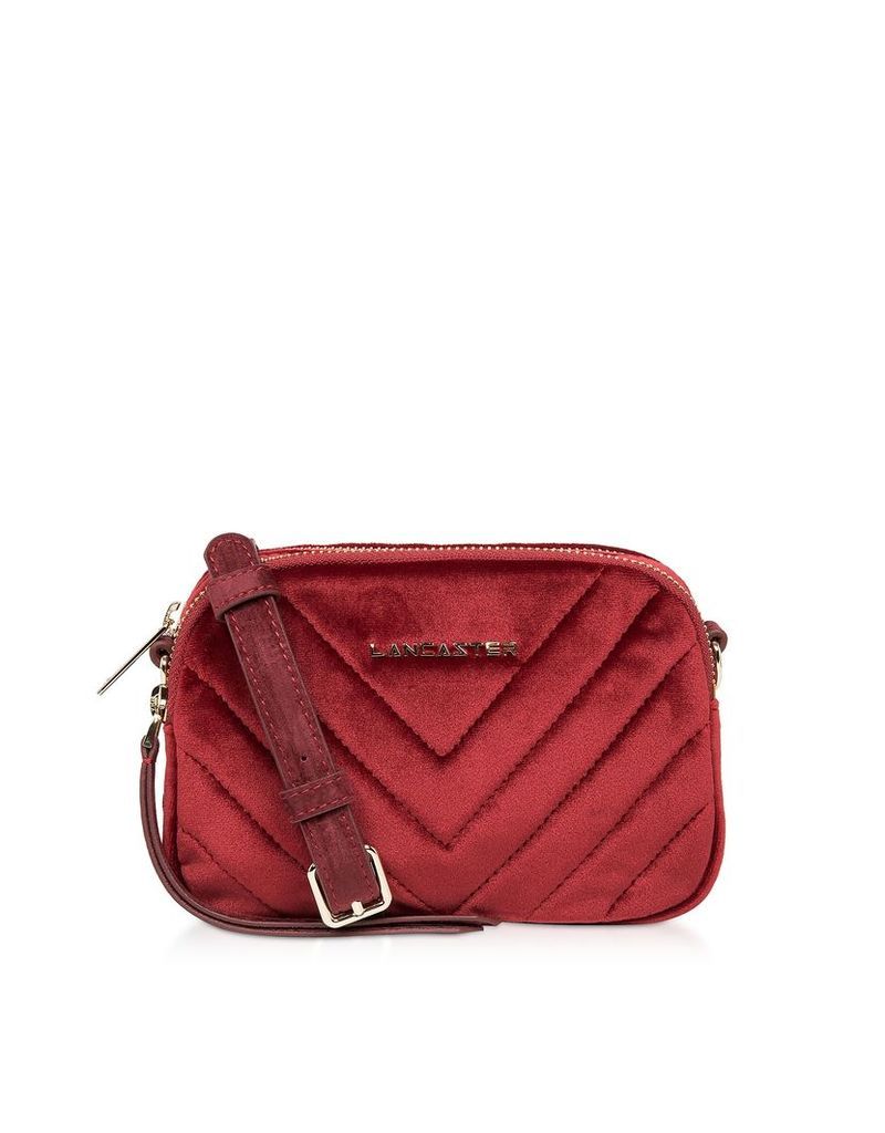Designer Handbags, Quilted Velvet Couture Mini Camera/Belt Bag