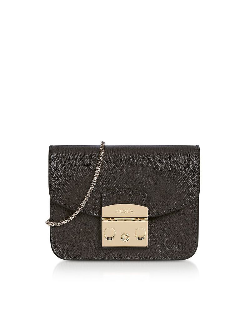 Furla Designer Handbags, Asphalt Grey Metropolis City Crossbody Bag