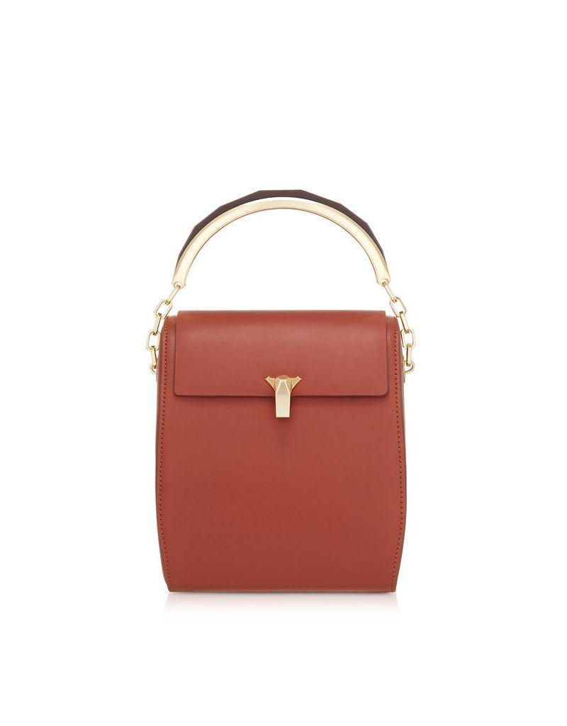 The Volon Designer Handbags, Tan Po Leather Box Bag