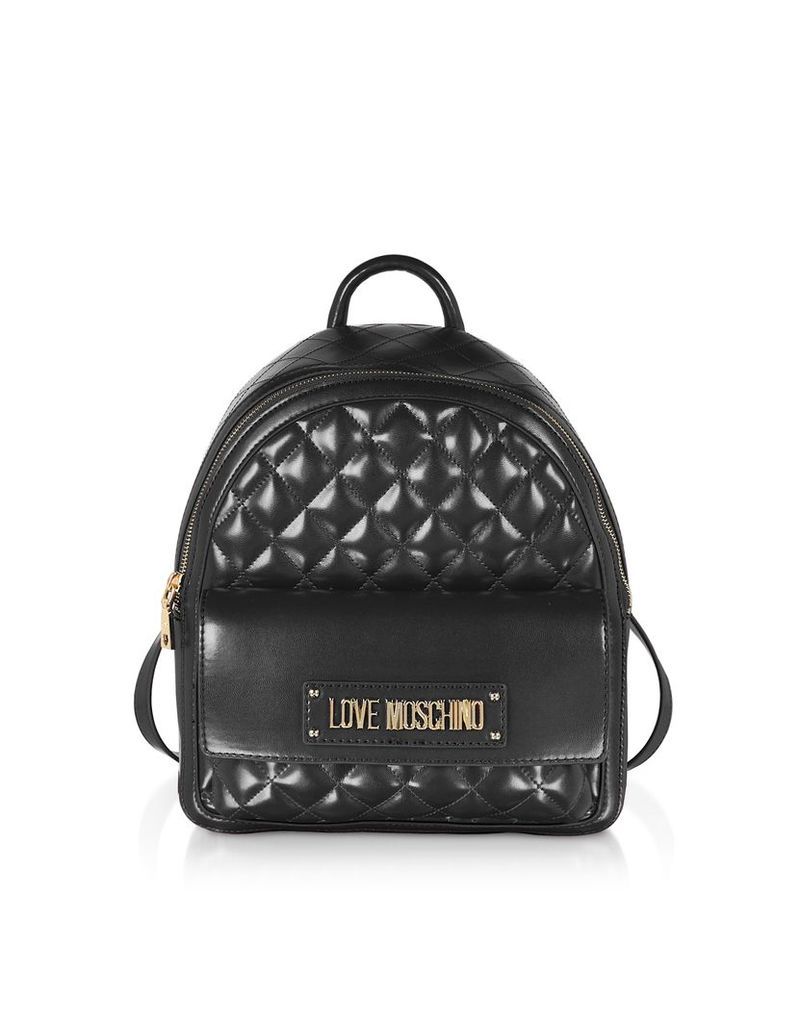 Love Moschino Designer Handbags, Quilted Eco-leather Backpack