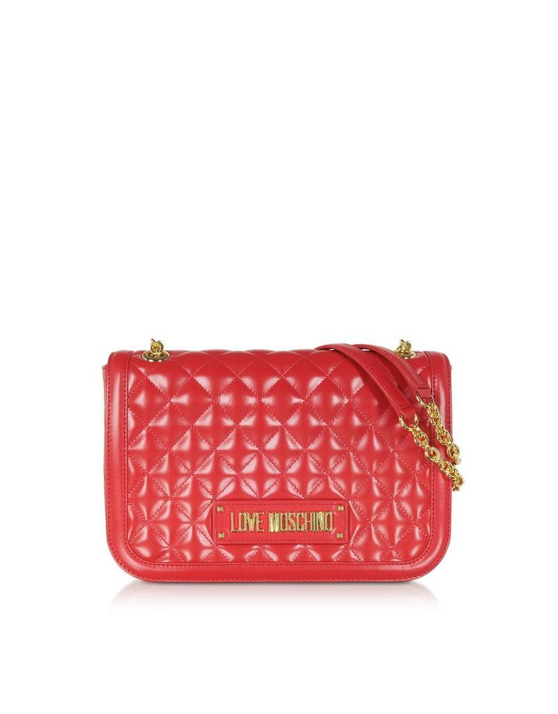 Love Moschino Designer Handbags, Quilted Eco-leather Shoulder Bag