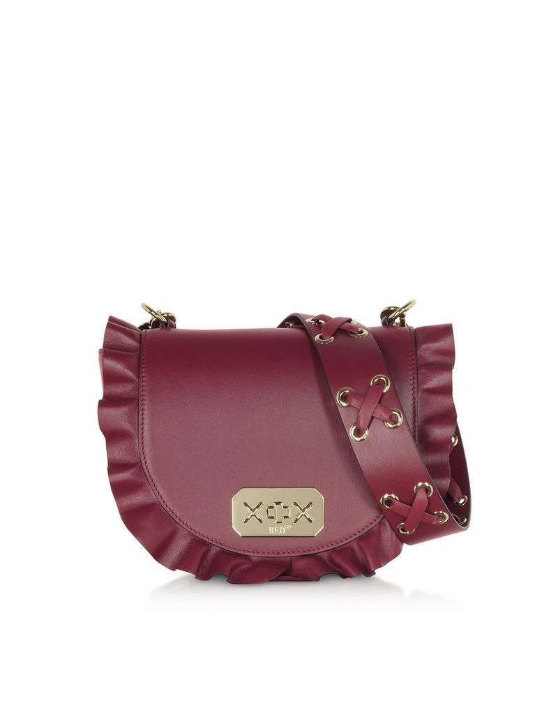 RED Valentino Designer Handbags, Rock Ruffles Rounded Shoulder Bag