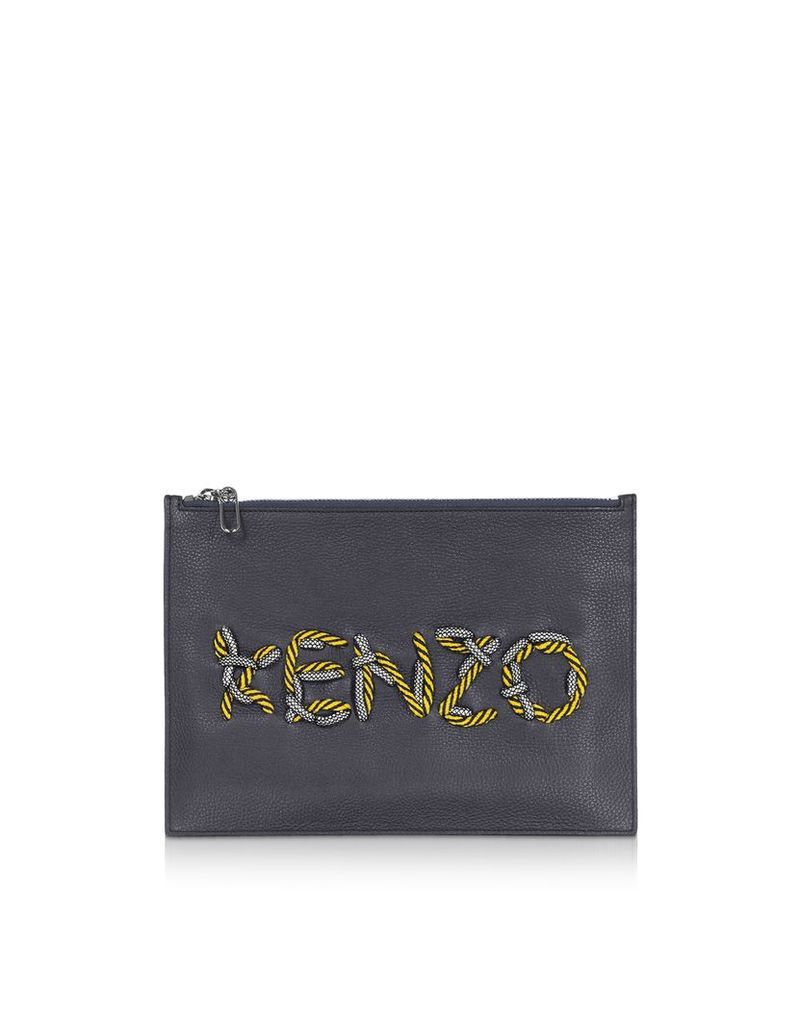 Kenzo Designer Handbags, KENZO Cord Leather Clutch