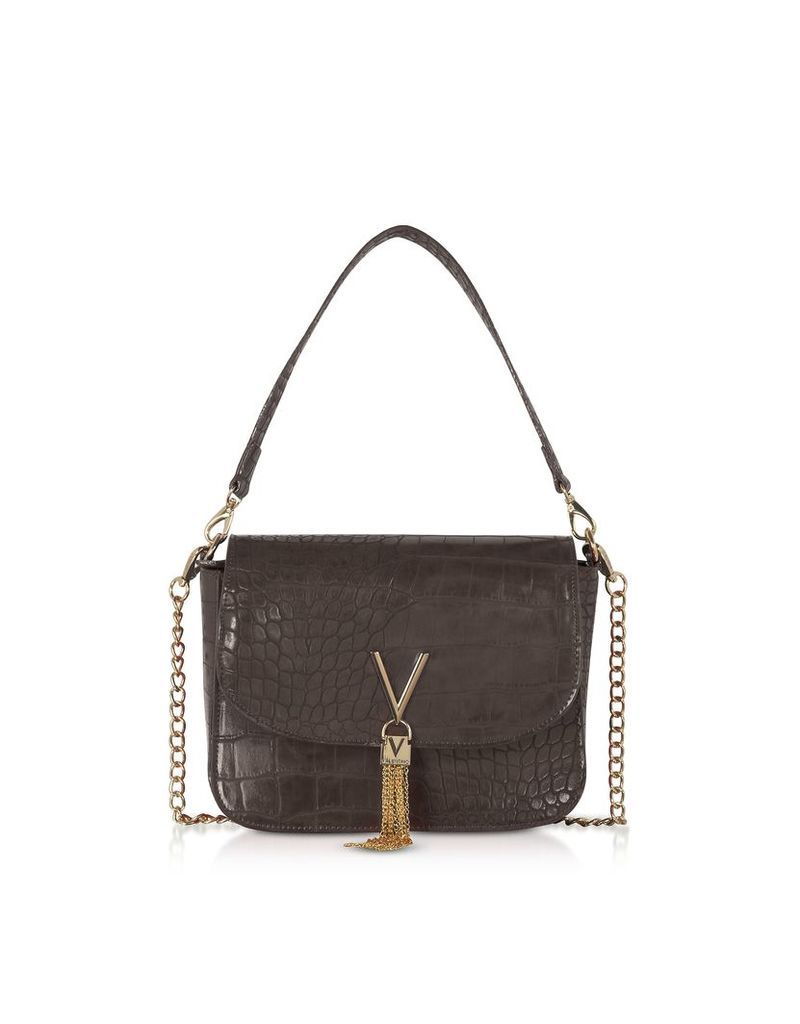 Valentino by Mario Valentino Designer Handbags, Audrey Croco Embossed Eco Leather Shoulder Bag