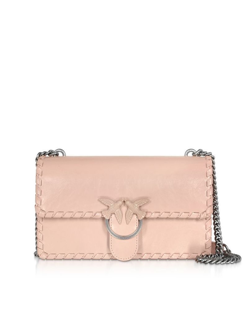 Pinko Designer Handbags, Love Twist Leather Shoulder Bag