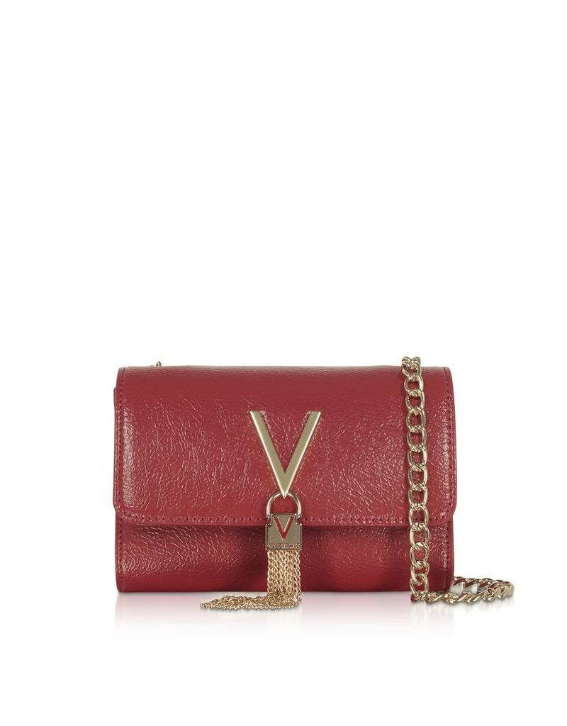Valentino by Mario Valentino Designer Handbags, Oboe Shiny Eco Leather Shoulder Bag