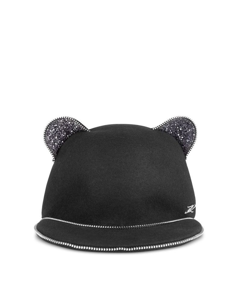 Karl Lagerfeld Designer Women's Hats, Choupette Ears Zip Cap
