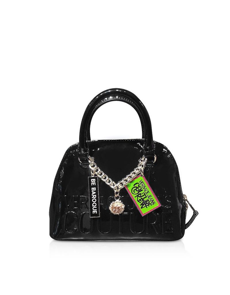 Versace Jeans Couture Designer Handbags, Embossed Logo Top Handle Bag w/ Charms