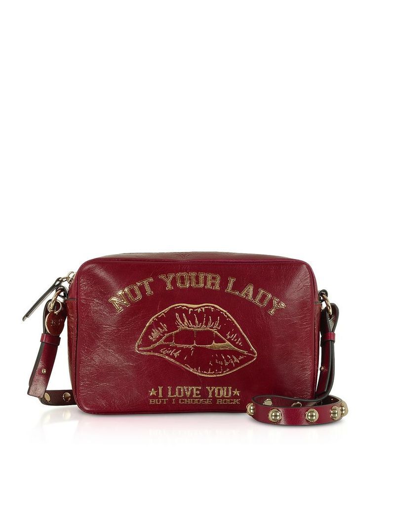 RED Valentino Designer Handbags, Not Your Lady Dark Red Crossbody Bag