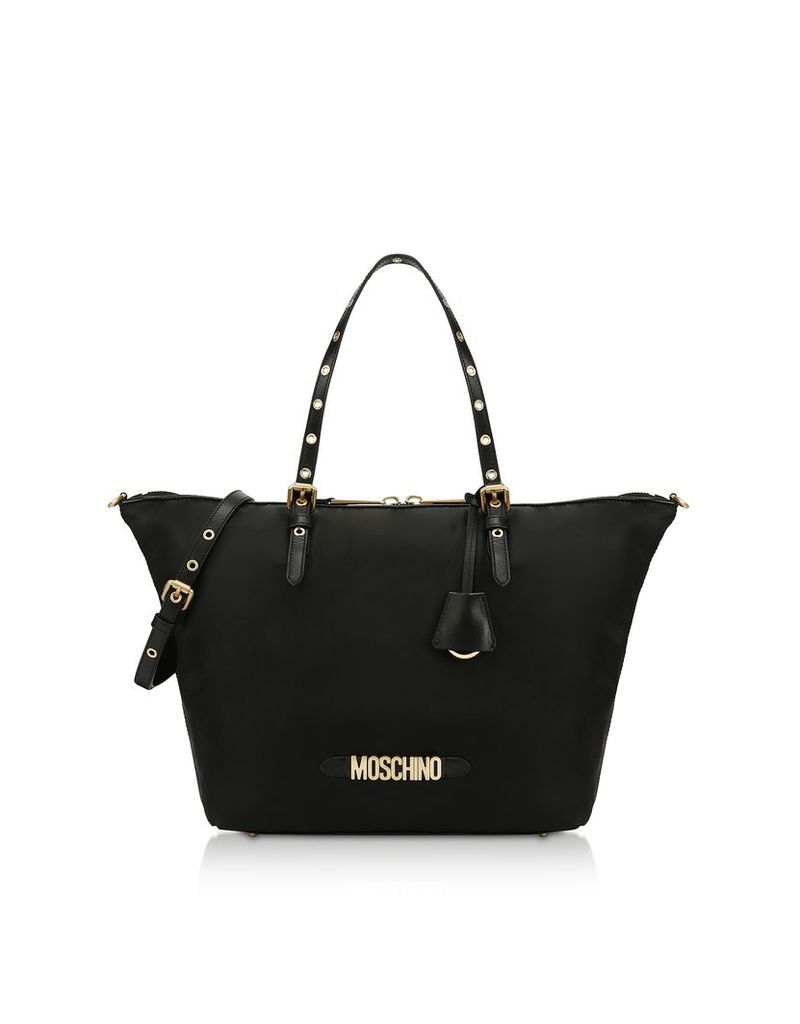 Moschino Designer Handbags, Black Nylon Signature Tote Bag