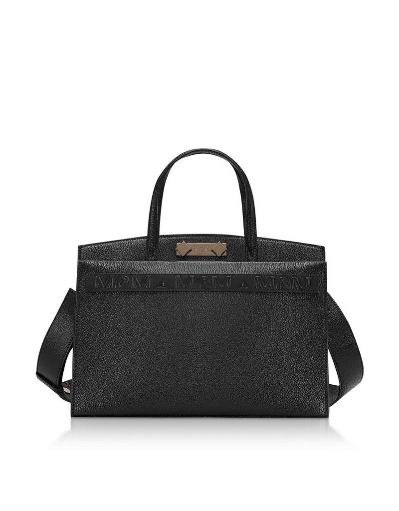 MCM Designer Handbags, Black Milano Medium Tote Bag
