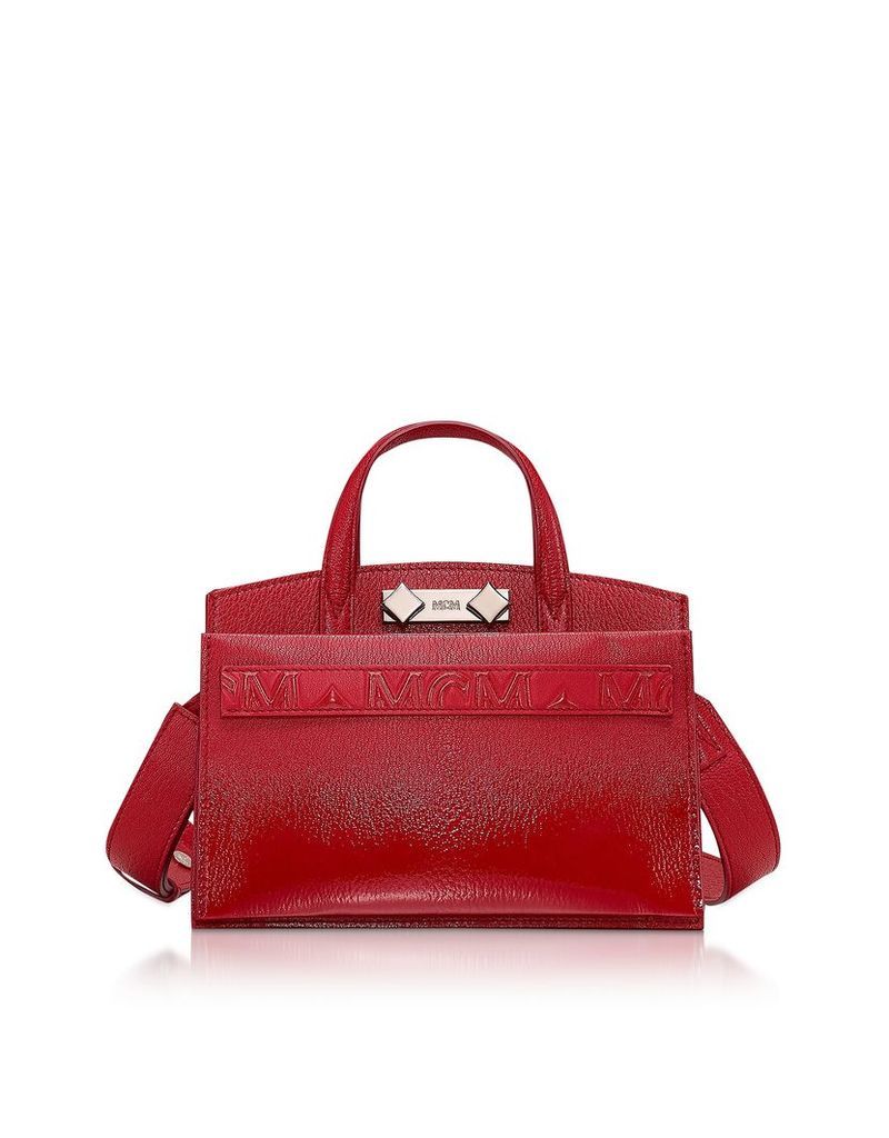 MCM Designer Handbags, Ruby Red Milano Patent Mini Tote Bag