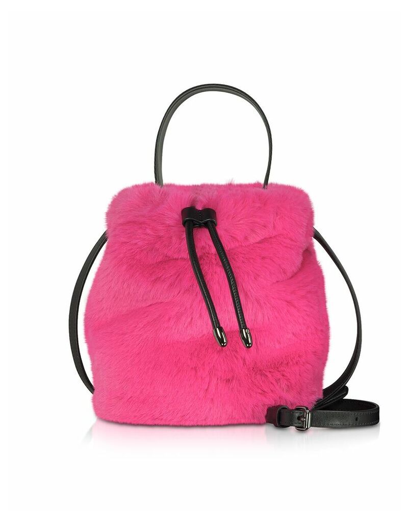 Designer Handbags, Carine X Karl Fur Bucket Bag