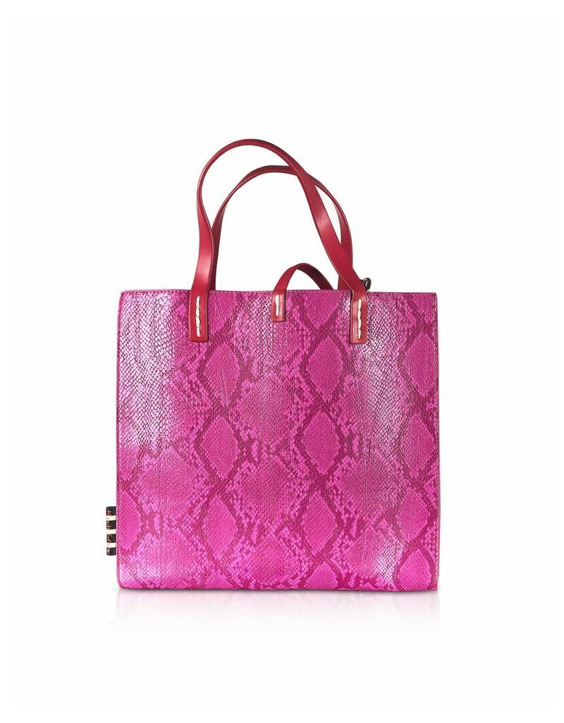 Designer Handbags, Python Embossed Tote Bag