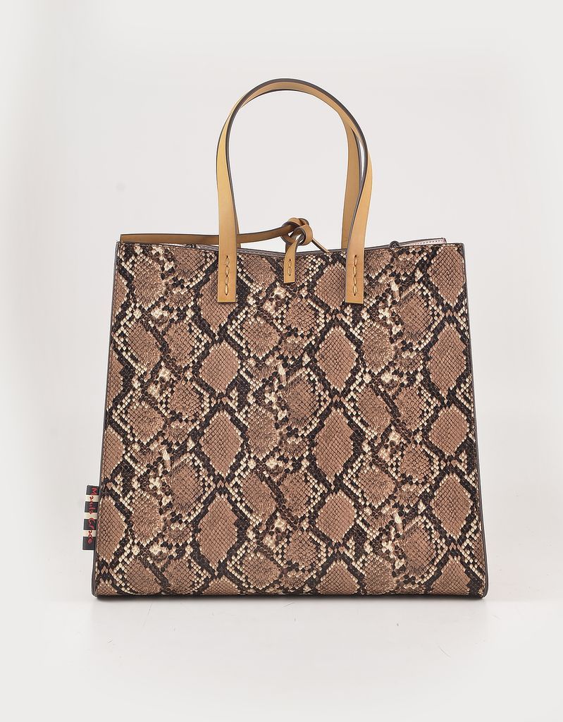 Designer Handbags, Animal Print Brown Eco Leather Tote Bag