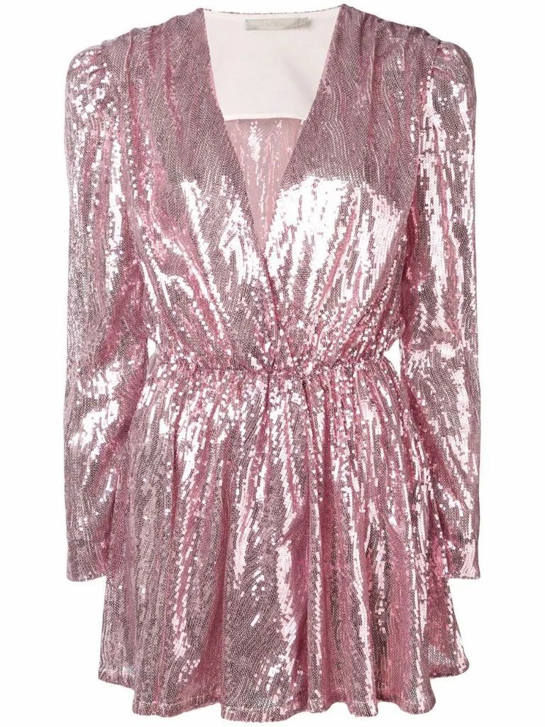 sequinned wrap dress