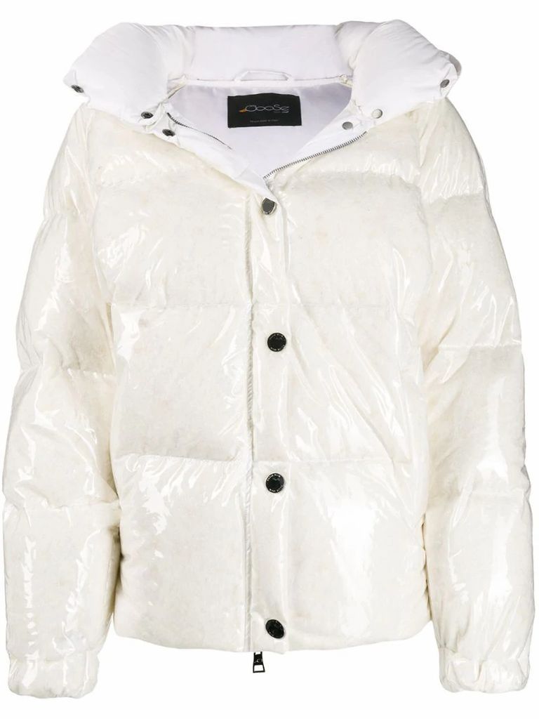 patent hooded padded coat