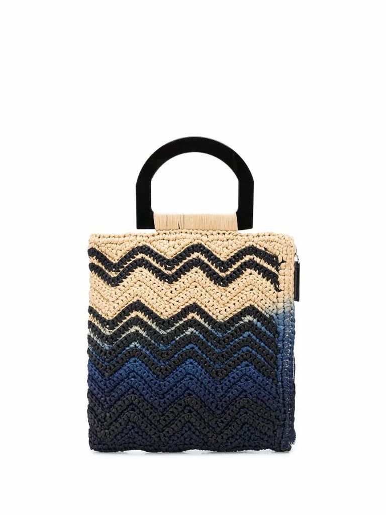 woven style colour block bag