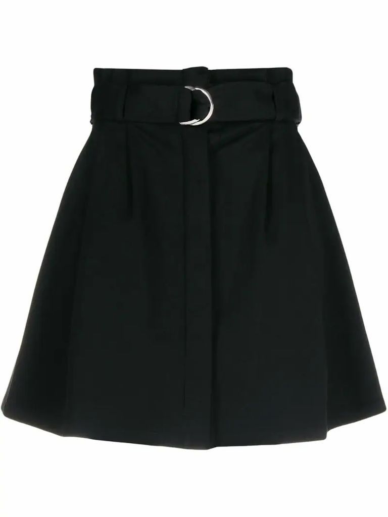 belted flared skirt