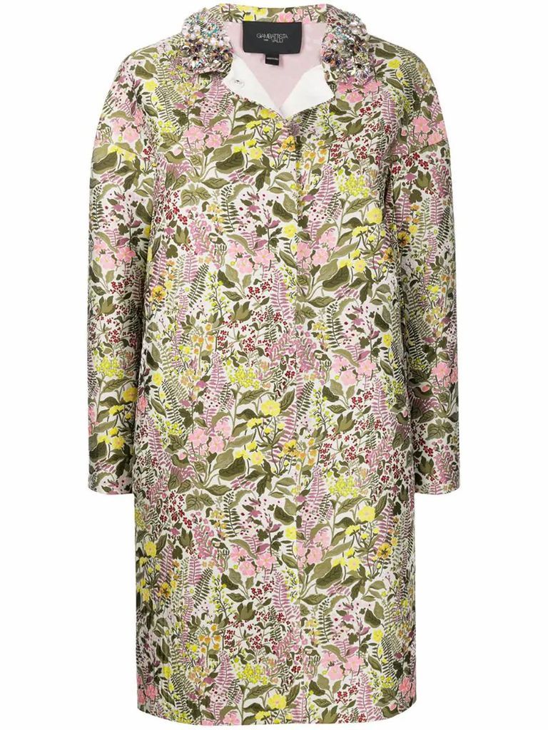 floral embroidered coat