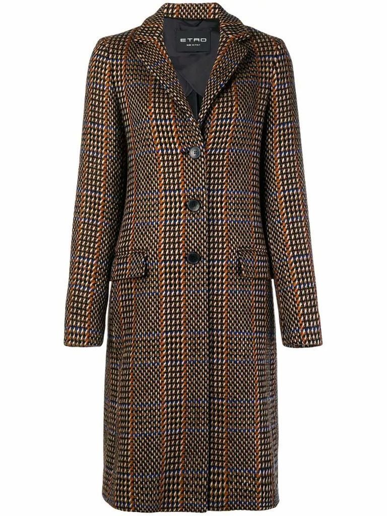 patterned single breasted coat