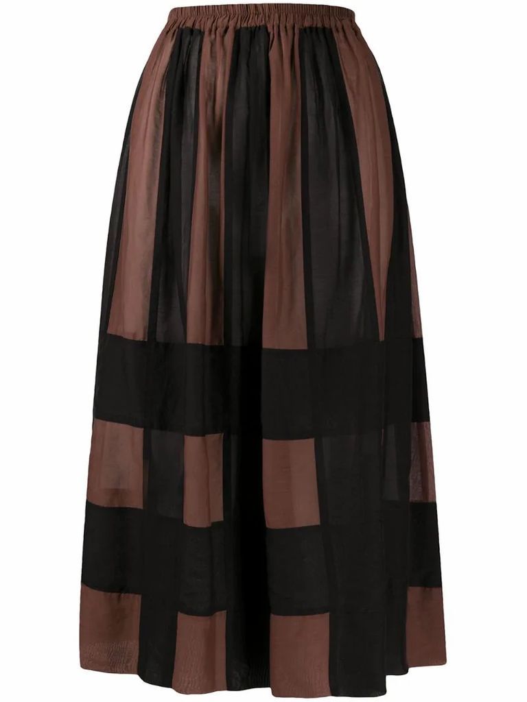 check patterned elasticated waist skirt