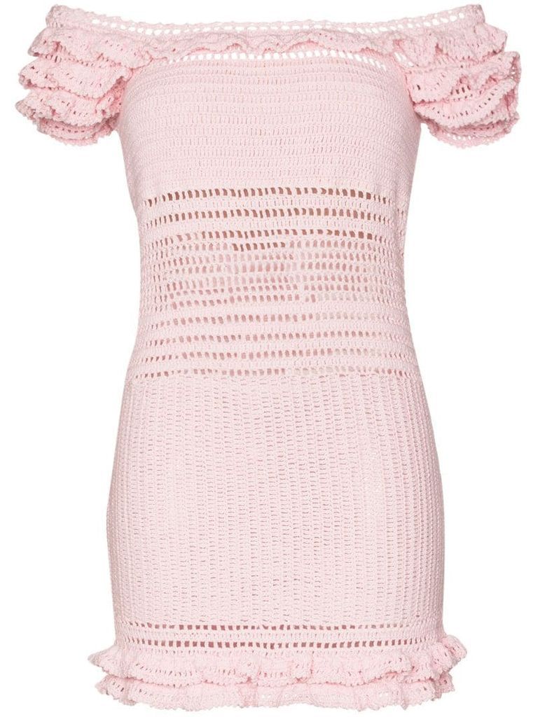 Saachi off-the-shoulder crocheted dress