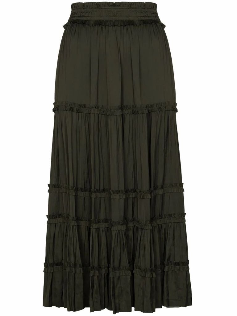 Carina high-waisted tiered skirt