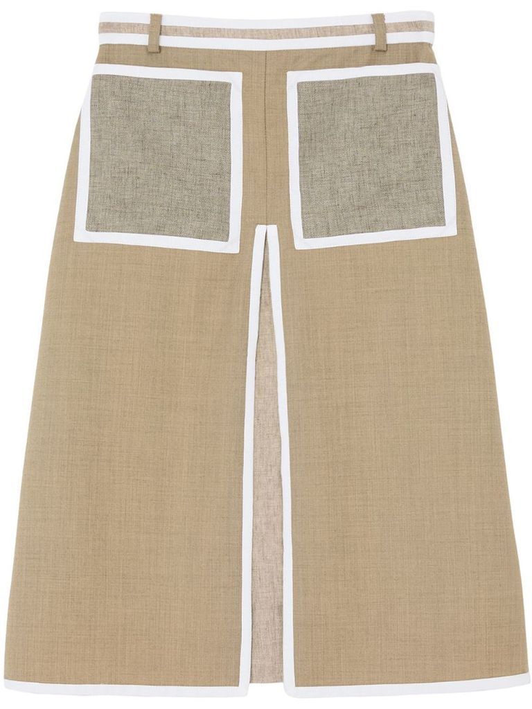 contrast seam A-line skirt