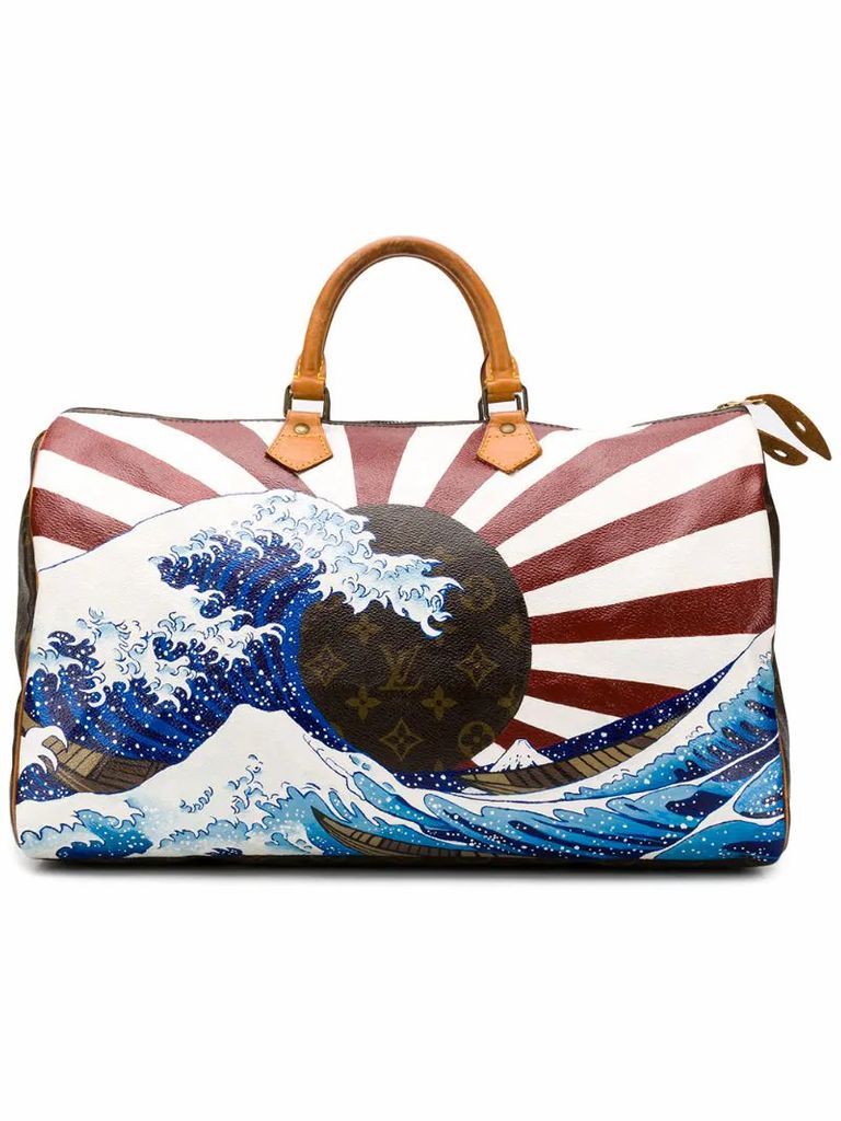 pre-owned Japanese print travel bag