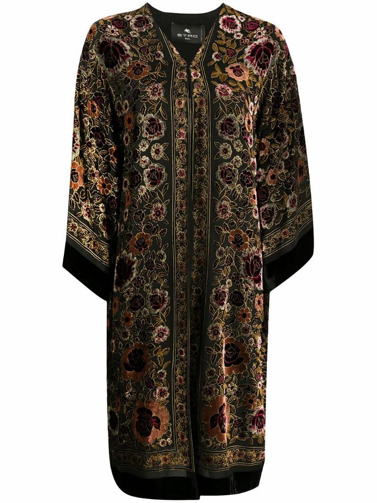 floral silk coat