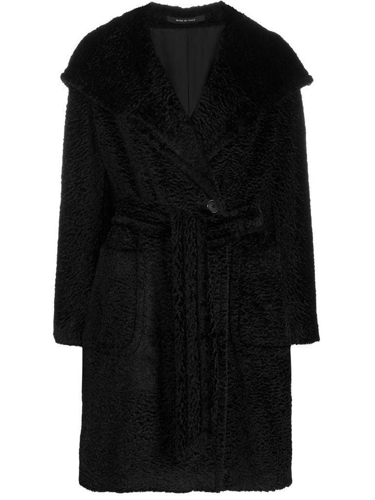 Chelsy textured belted coat