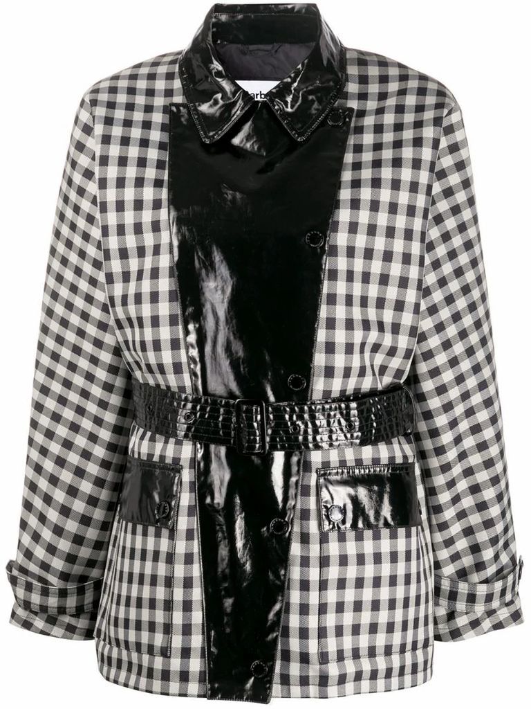 x Alexa Chung Ivy PVC-panelled gingham coat